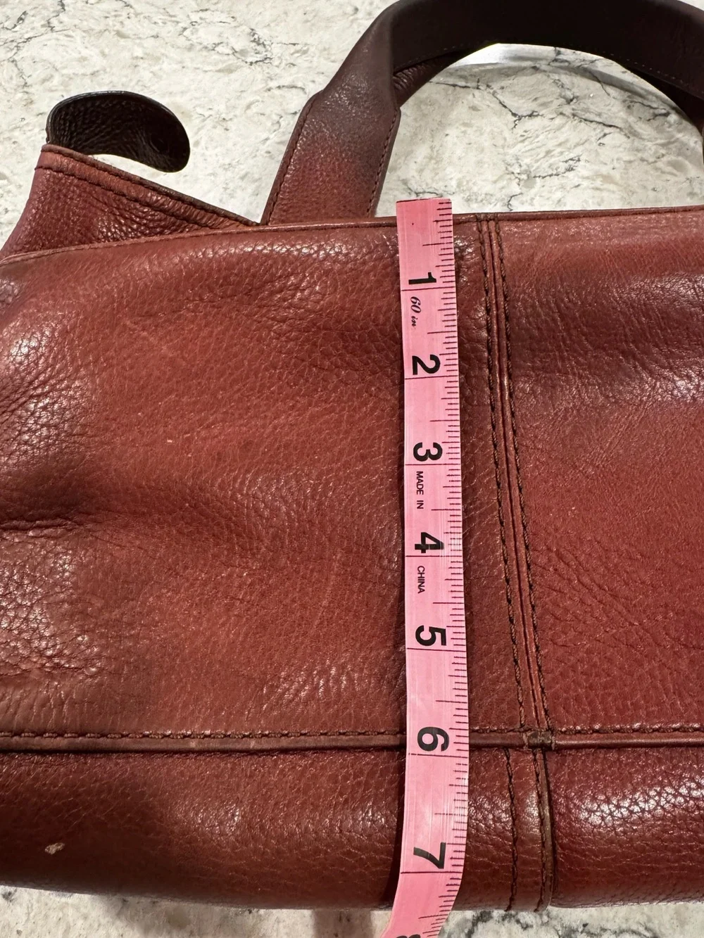 Vintage UGG Large Burguundy/ Mahogany  Leather Bag Rare Unique Design